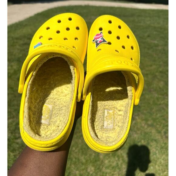 Crocs Classic Lined Clogs Unisex Size M6 W8 Yellow Sandals - Picture 11 of 15